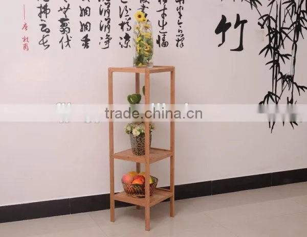 bamboo triangle display shelf, bamboo corner rack 3 tiers