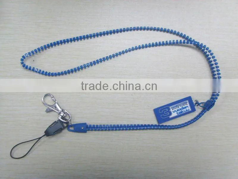 customize special zipper lanyard,fashion zipper lanyard