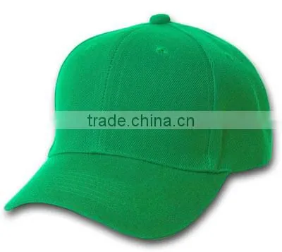 green baseball cap 100%cotton drill