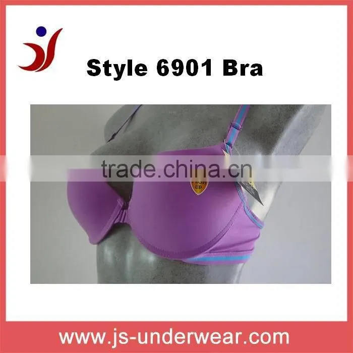Purple color knitted sexy front opening ladies bra
