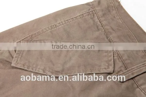 Fashion Style 100% Cotton Multi Pockets Women Trousers