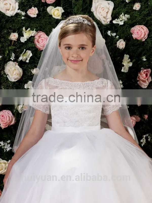 white tulle cap sleeve lace wedding gown baby dress