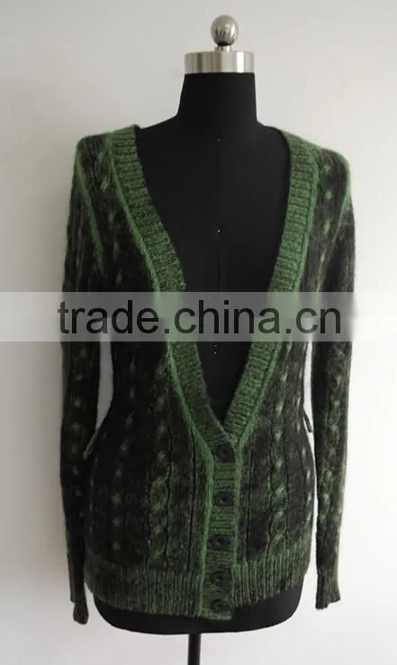 Ladies Fashion acrylic/cotton sweater cardigan sweater 2014