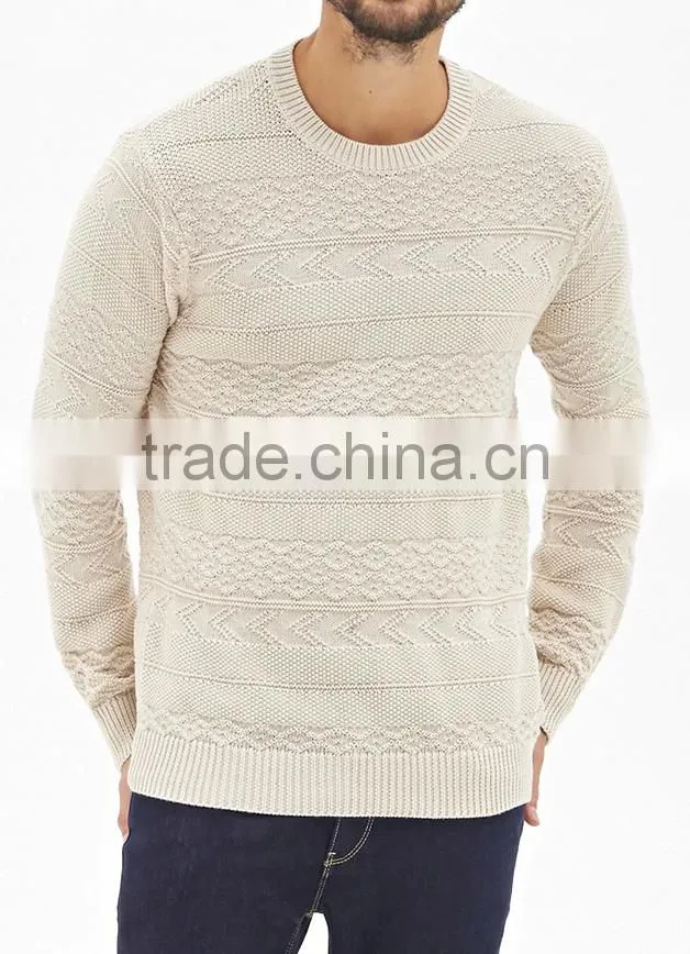 round neckline polyester sweater designs pictures for man