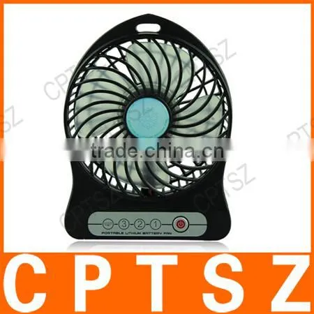 Fashion Summer Cool Super Wind Portable Lithium Battery Fan ABS Material with Portable USB Cable