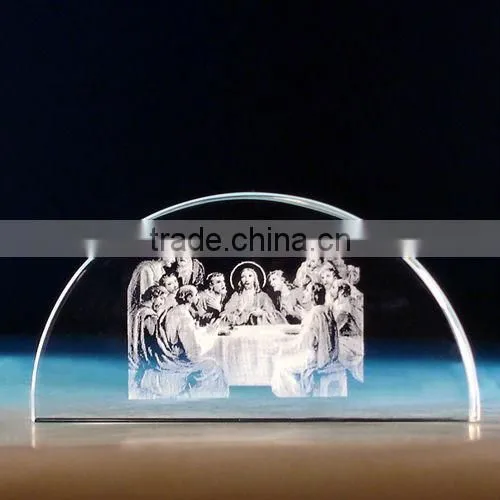 Good k9 crystal 3D laser engraving with religion