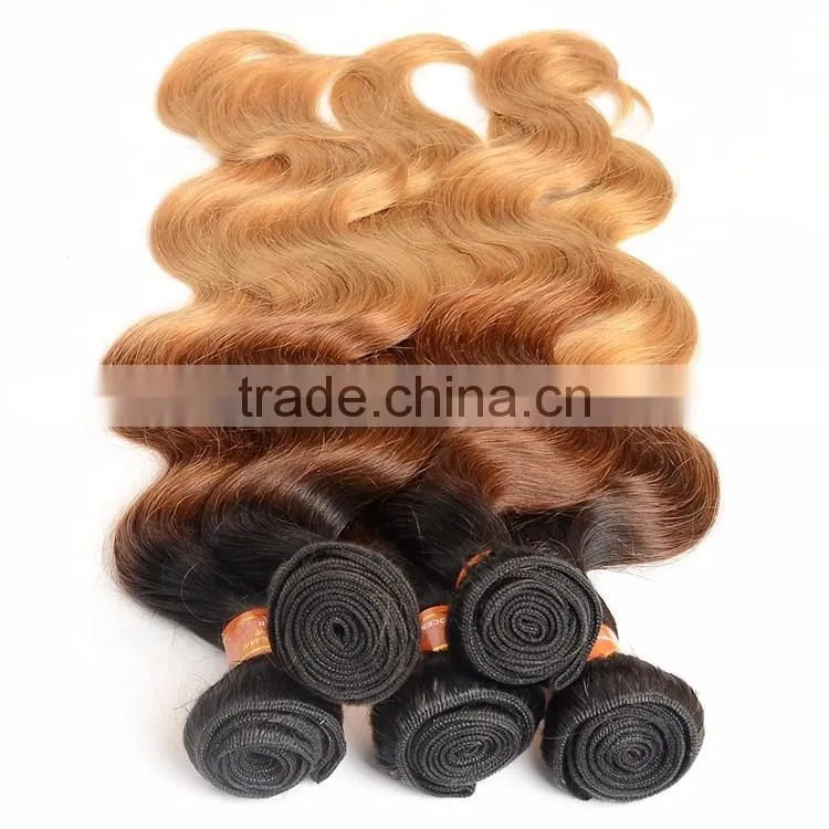China Wholesale Price 100% Human Ombre Hair Braiding Hair,1B/4/27 3 Tone Color Ombre Hair