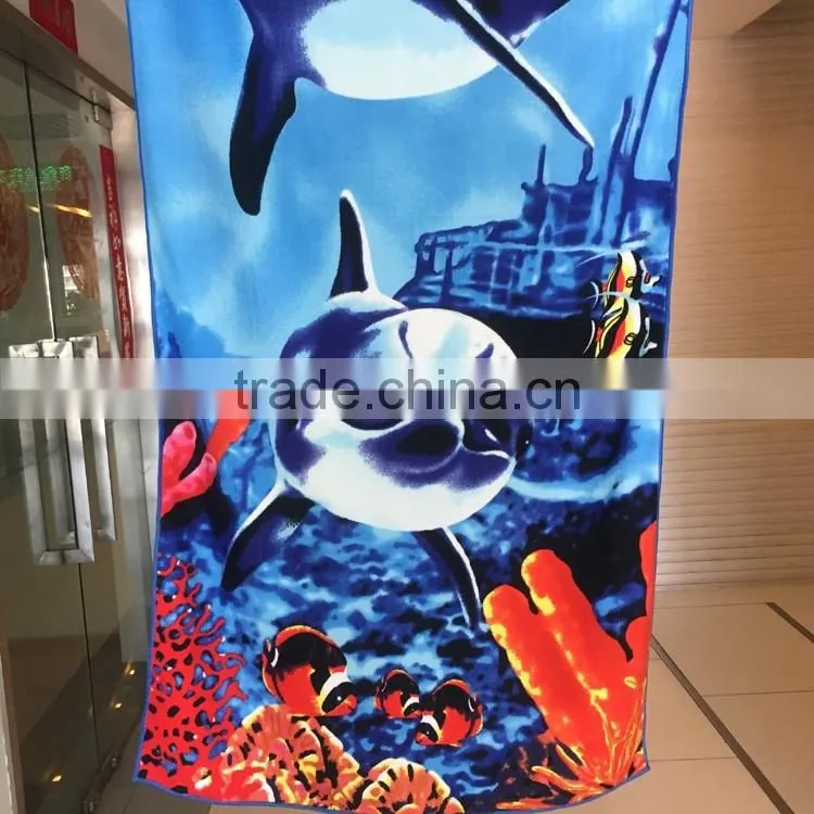 wholesale China customized quick dry microfiber beach bath with transfer printing