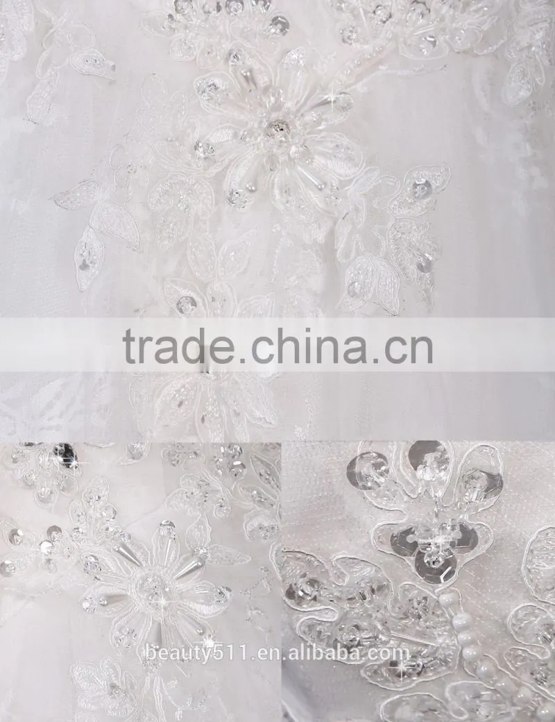 2017 Hot Sale Bridal Wedding Dress Bridal Gown Zipper chiffon sleeveless prom wedding dress Mermaid Lace wedding dress F13501