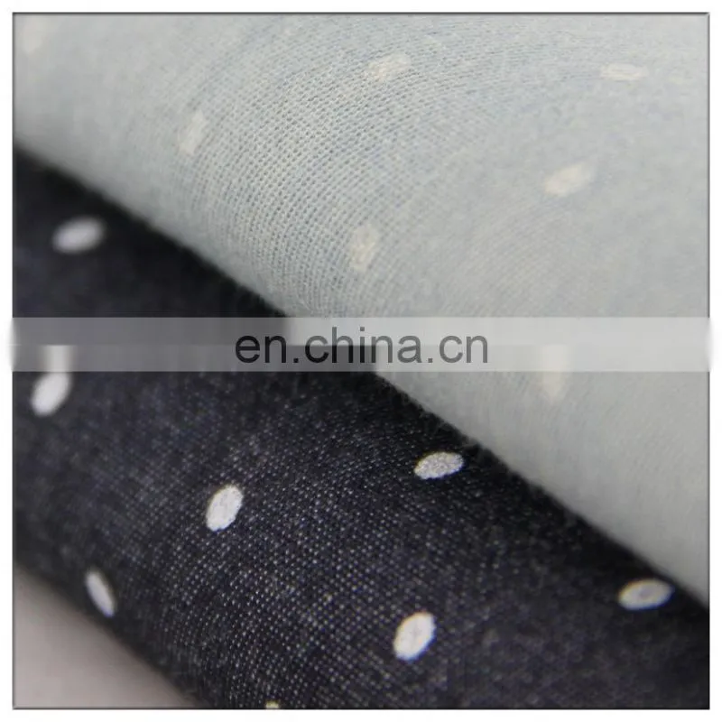 100 cotton denim printed fabric