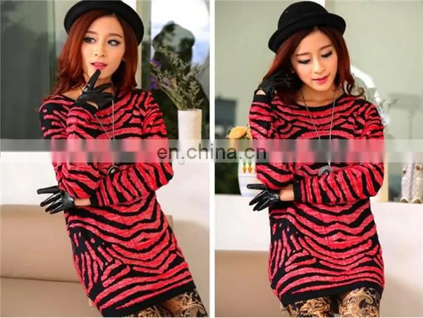 hot sale sexy strip pullover round-collar women long sweater