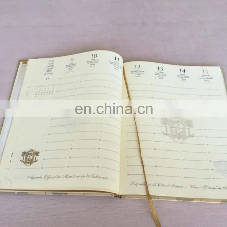 Well design cheap custom high quality hardcover note book perfect binding hardcover book with ribbon