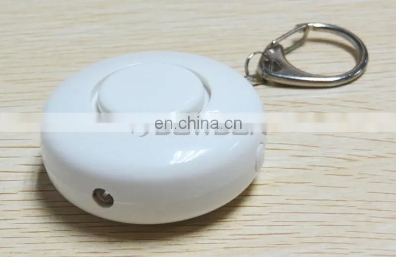 Promotional Gift Round Shaped Mini Keychain Personal Alarm With LED Light