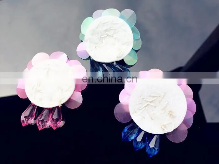 2017 The Latest Design Handmade Sequin Bead Flowers with Rhinestone for garment Decoration