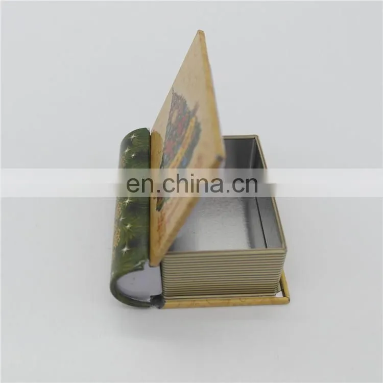 custom metal tin book box/book shape tin can metal box