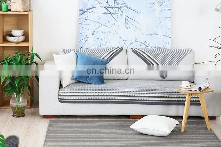 Plain style large sofa throws covers knitting fitted sofa cover with cotton laciness