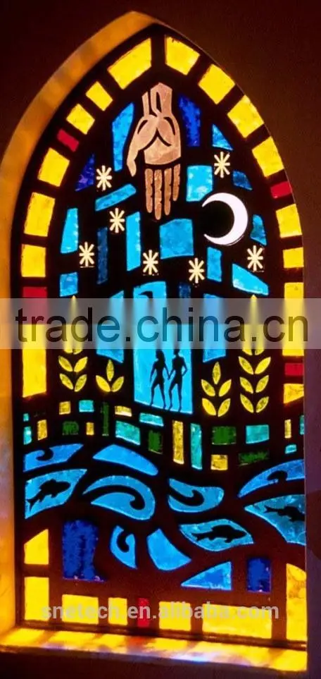 stained church figures window glass for interior or exterior decoration