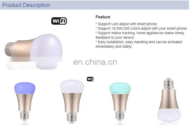 FRANKEVER E26 BASE BULB WIFI 9W LED BULB WARM WHITE SMART WIFI BULB