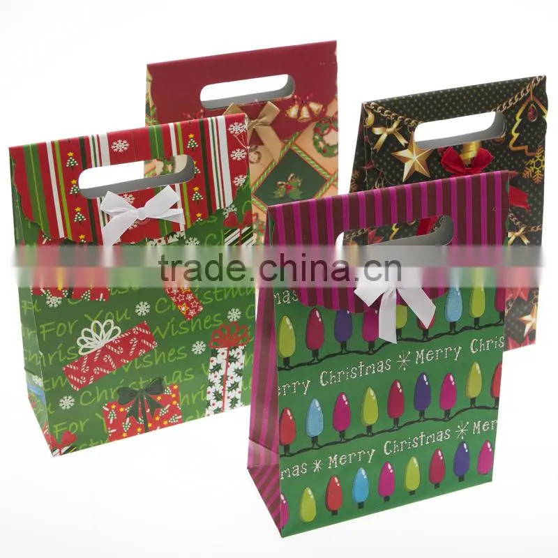 Eco-friendly Custom Logo Printed Decorative Christmas Gift Paper Bag