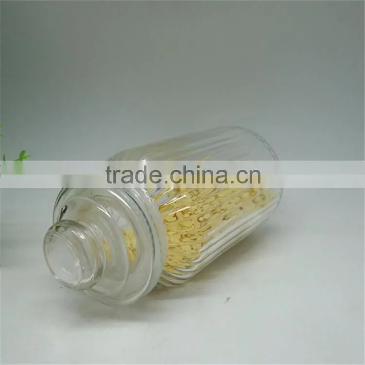 1300ml glass material candy jars with glass caps