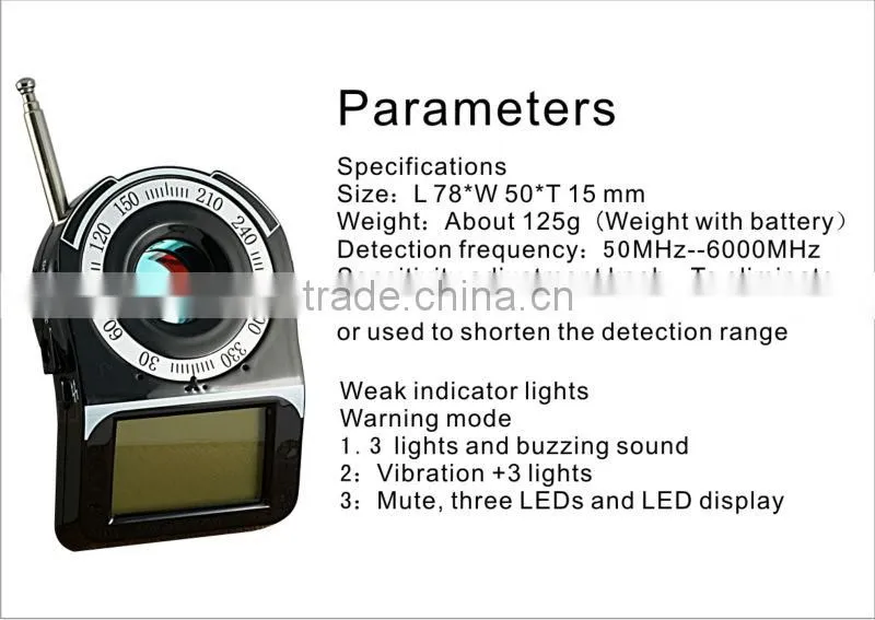 2013 New style Anti Bug Camera Detector Full Band Camera Detector Wireless Signal Detector