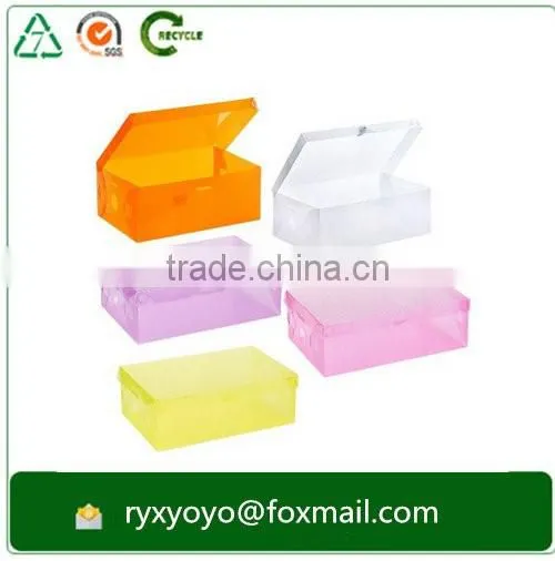 colored clear folding pp plastic storage shoe box