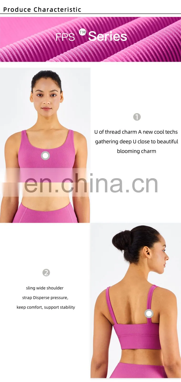 Gym Activewear Women Sling Wide Shoulder Bra Fitness Ribber Tank Top Running Sports Bra