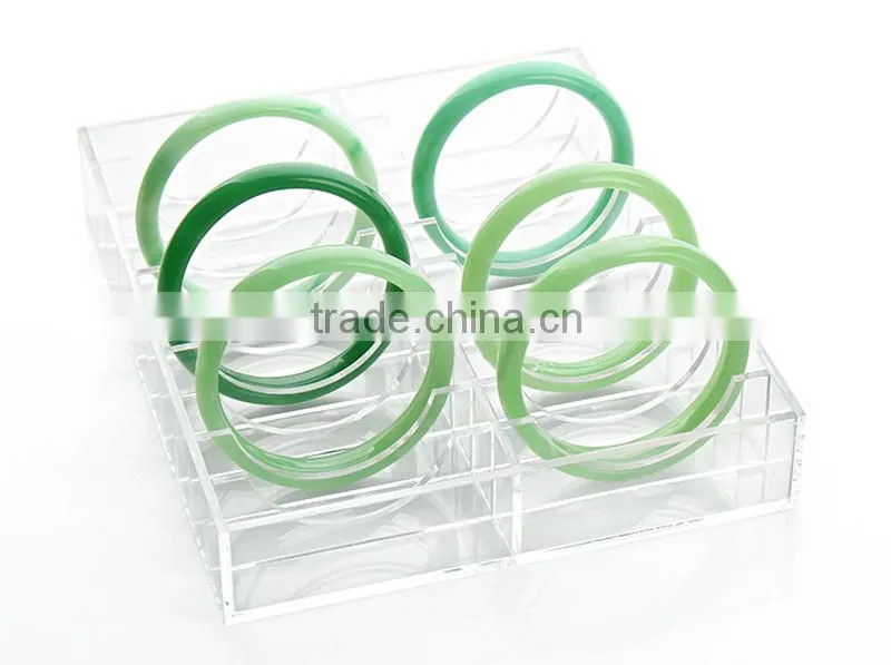 Clear Acrylic 20 Slots Bracelet Display Tray Jewelry Display Case Bangle Bracelet Storage Organizer