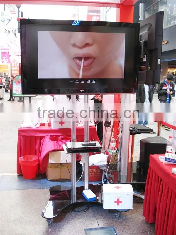 Modern adjustable LED LCD plasma tv cart with wheels for office video conference
