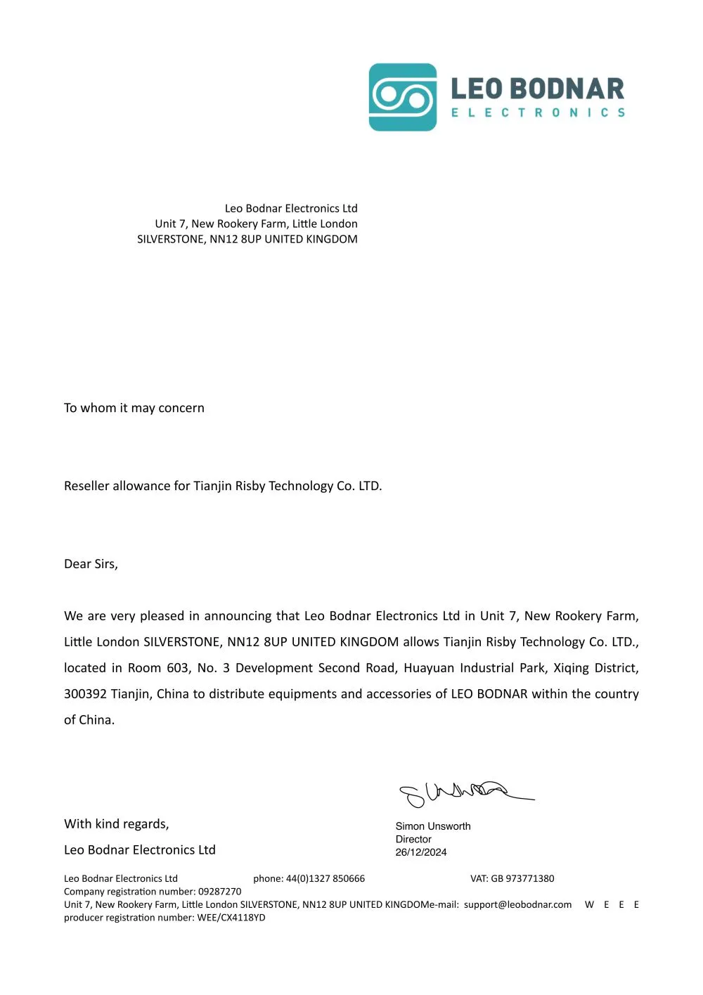 LEO BODNAR Authorization for TIANJIN RISBY_01.jpg