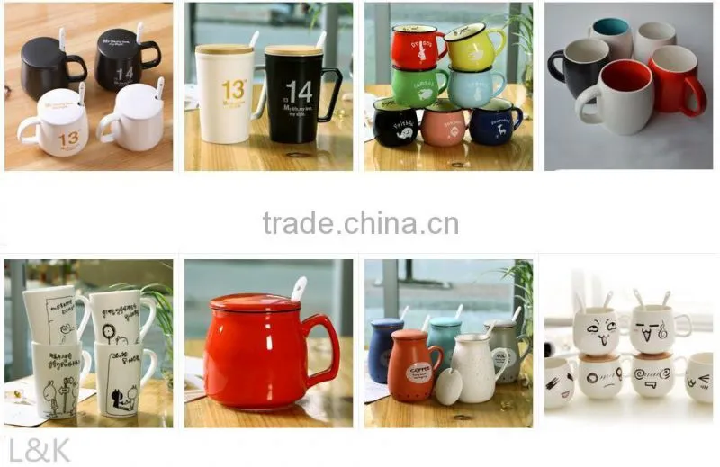 hot sale cheap plain ceramic mug with spoon/ceramic christmas mugs