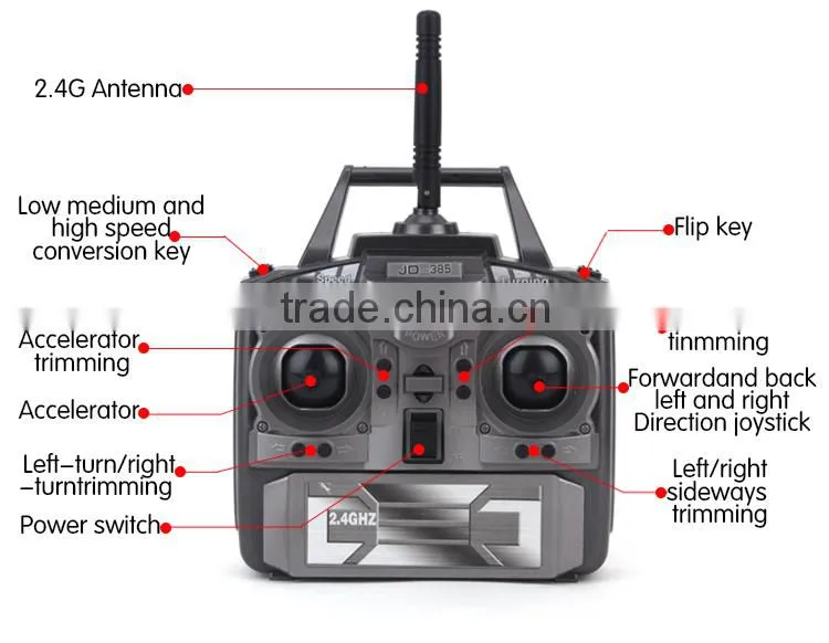 3D Mini drone Quadcopter 385 Aircraft Mini Quadcopter with 2.4G controller 4.0CH 2.4g RC quadcopter for sale