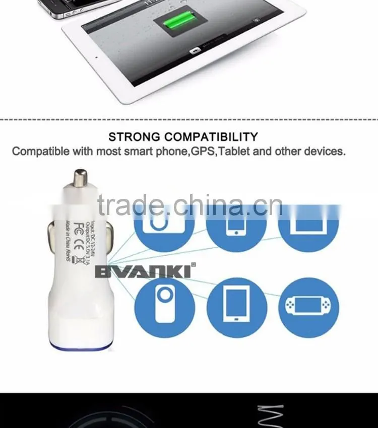 High Quality Brilliant 5V 2.1A Universal 2 port car charger input 12V 24V Car Battery Charger LED dual usb car charger with LED
