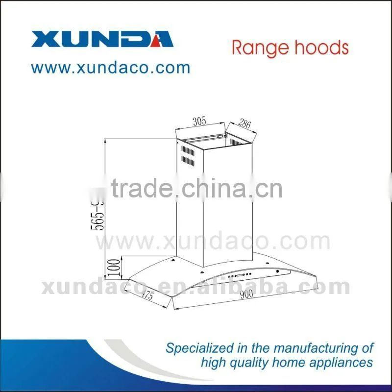 Elegant wall mounted range hood swift chinmey hood