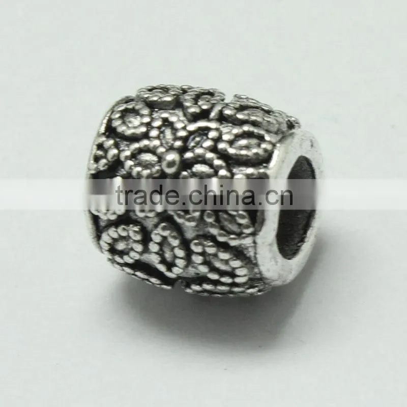 Pdora Jewelry Accessories Cylinder Carving Slider DIY Zinc Alloy Beads for Bracelets