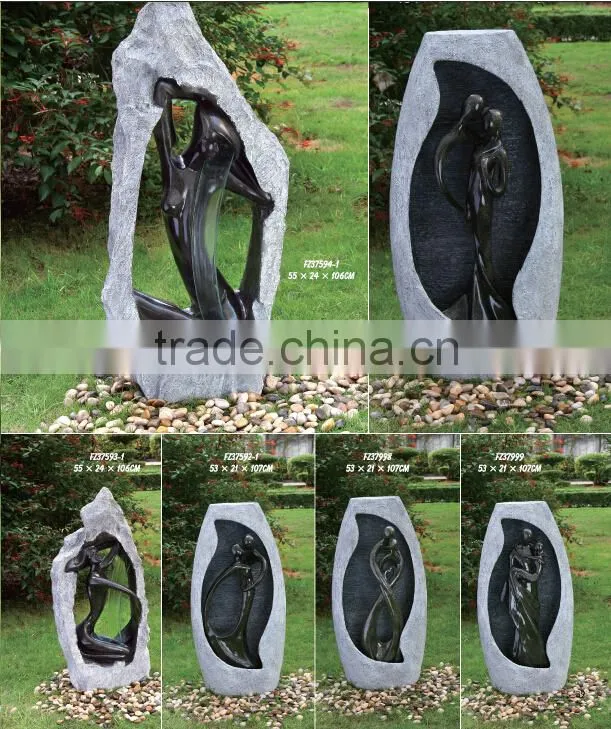 garden ornaments fiberglass abstract naked ladies fountain