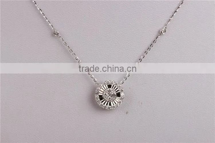 wholesale micro plates Zircon jewel sterling silver 925 pendant necklace
