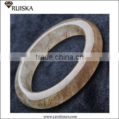 Caroline Fashion Designs Gold Rutilated Quartz Bangle