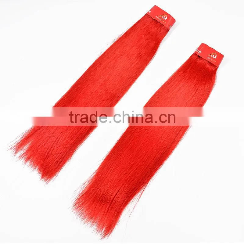 Red Color Peruvian Silky Straight Hair Virgin Remy Human Hair