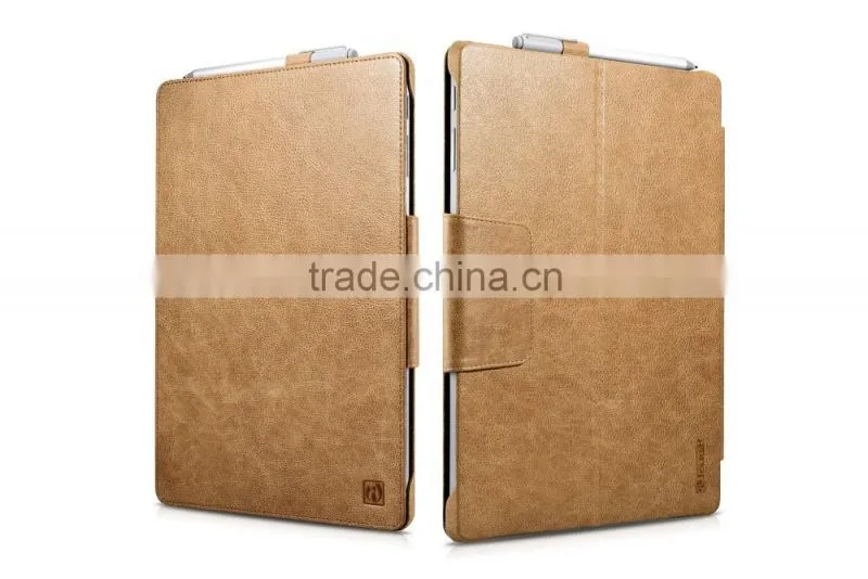 Icarer Luxury Genuine Leather Ultrathin Holder flip case for Surface Pro 4