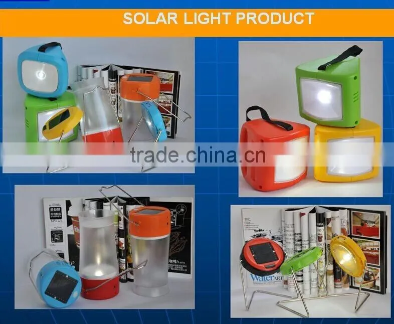 Solar LED lantern with USB and solar panel for camping lamp