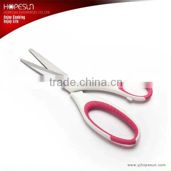 Soft handle doulbe color kitchen shears