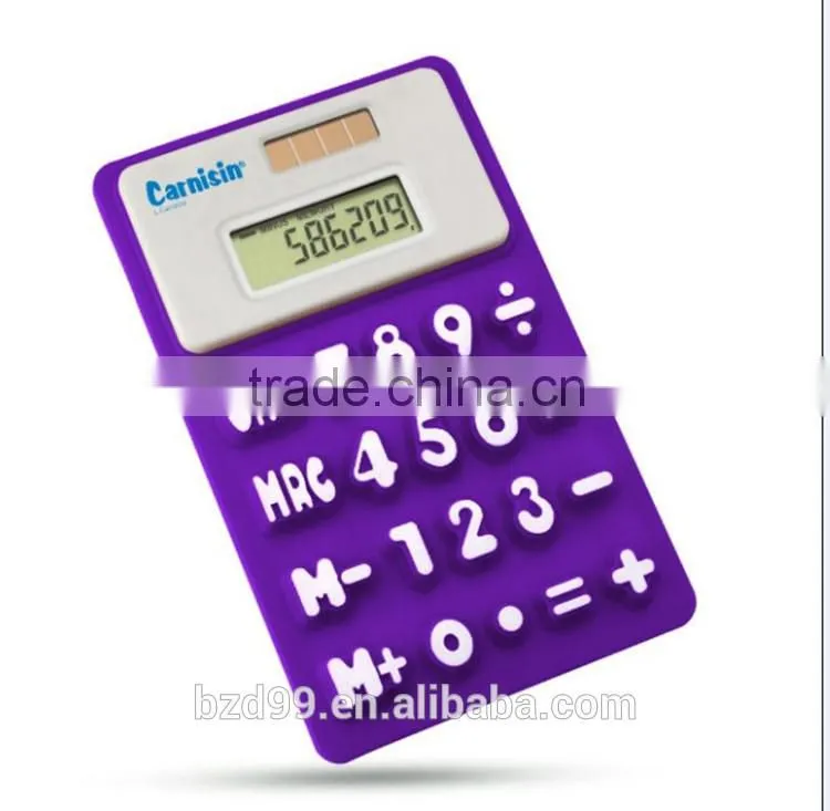 Promotion Calculator Gift Mini Silicone Porket Solar Power Calculator / Logo Customized OEM Electronic Manufacturer