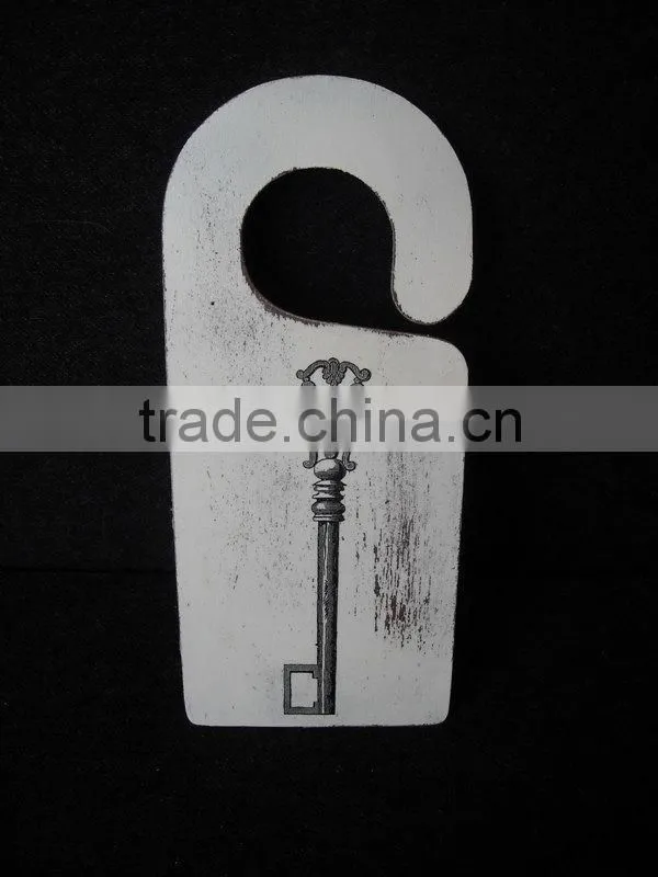 Home decorative key printing wood door knob hanger