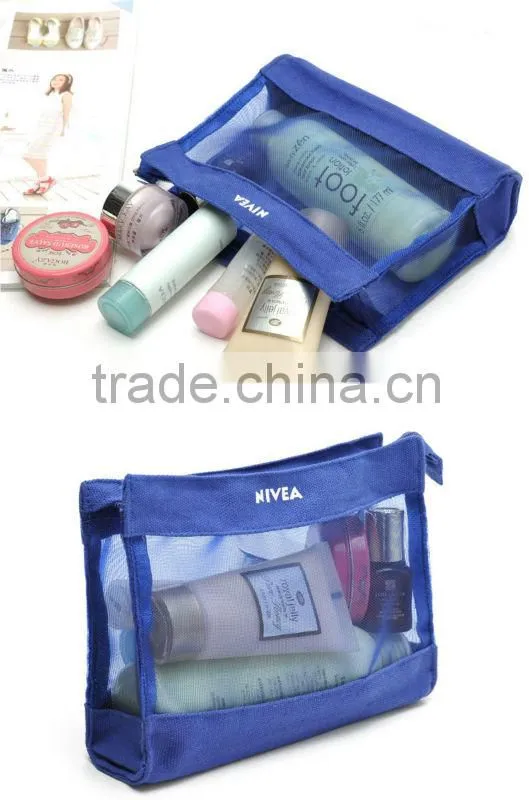 Lastest see through mesh cosmetic bag