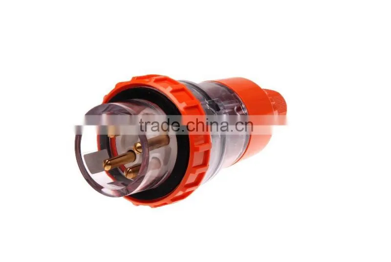 Three Phase 4 Round Pin Straight Plug 50A