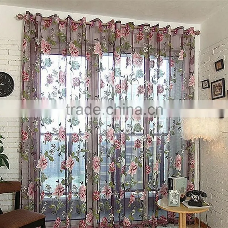 New Tulle Shielding Floral Curtains Window Screen Bedroom Living Room Decorations Curtains/drape/panel/treatment SV029981