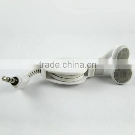 Headphones Earbud With Retractable Cord