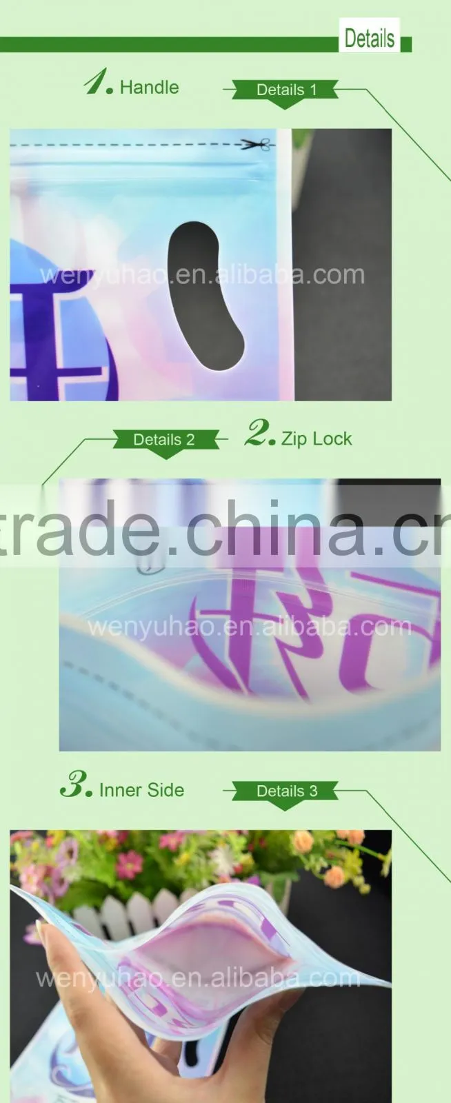 Lavender laundry detergent custom liquid packing zipper bag / colorful printing stand up pouch
