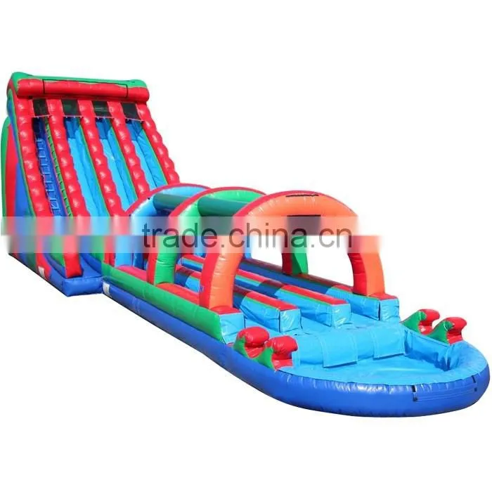 giant triple lines commercial colorful grade inflatable water slide for sale